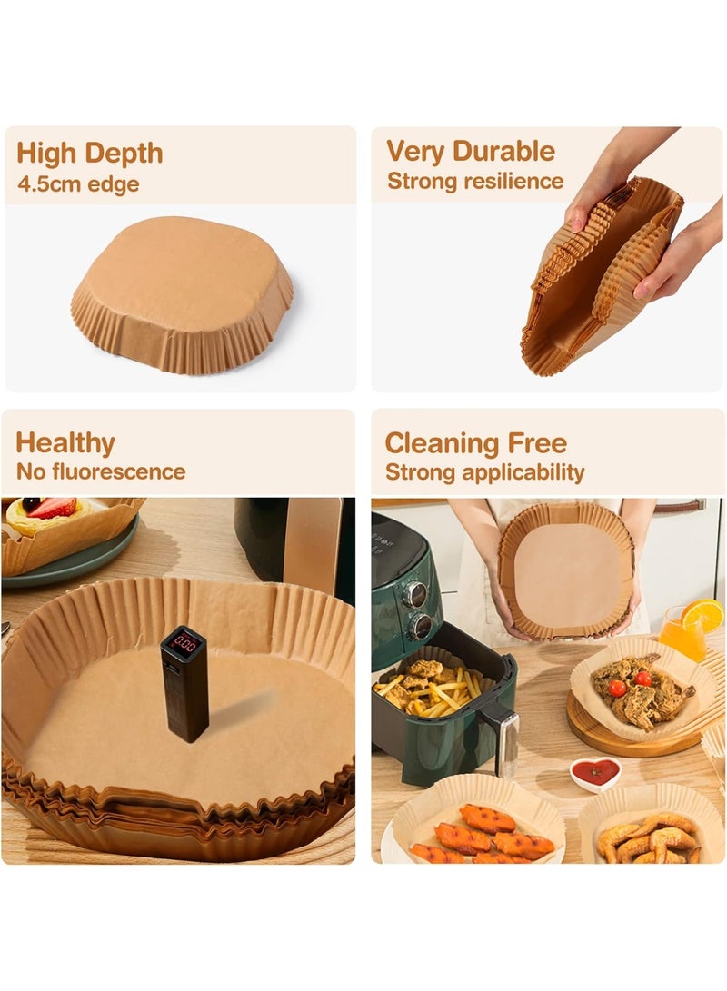 Air Fryer Paper, 100 Pieces, Healthy, Non-Stick Paper For Electric Fryers, Square Shape, 20 CM, Parchment For Baking Roasting Microwave Oven Frying Pan - Image 3