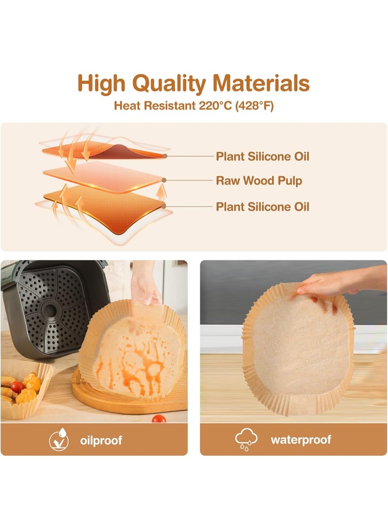 Air Fryer Paper, 100 Pieces, Healthy, Non-Stick Paper For Electric Fryers, Square Shape, 20 CM, Parchment For Baking Roasting Microwave Oven Frying Pan - Image 2