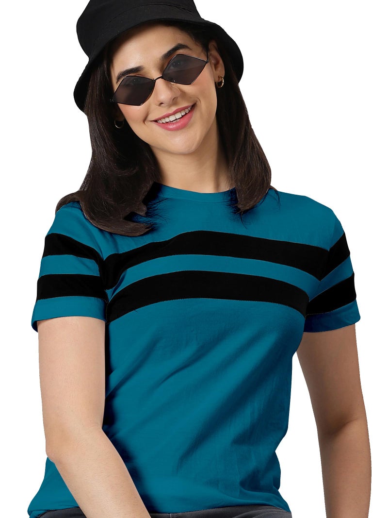 AUSK Women's Half Sleeve Regular Fit T-Shirt - Female Color-Teal - Image 1