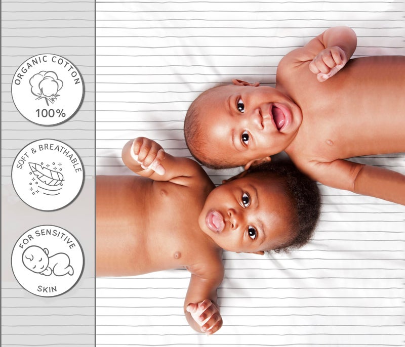 100% Organic Cotton Fitted Bassinet Sheets Fits Halo, Snoo, Graco, Dream on Me, Delta, and All Other Standard Size Bassinets. 3 Pk Adapts to Oval, Hourglass  Rectangle Shaped Bassinet Pads. - Image 4