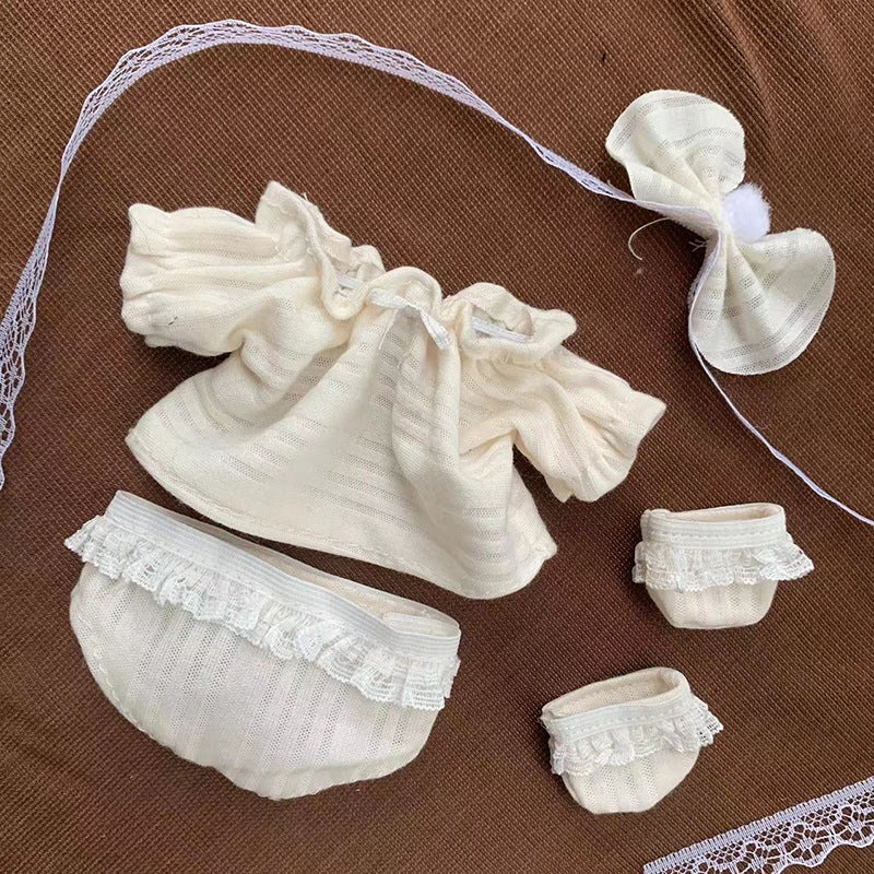 20cm Cotton Doll Princess Dress Lace Outfit Hheaded clothes pants socks 4 o'clock