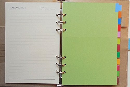 Chris.W A5 Size 6-Ring Paper Index Divider Category Page Tab Indexing Cards, Great Personal Planner/Notebook/Loose Leaf Binders/Reposrts Accessories, 1 Set of 12 Tabs - Image 4