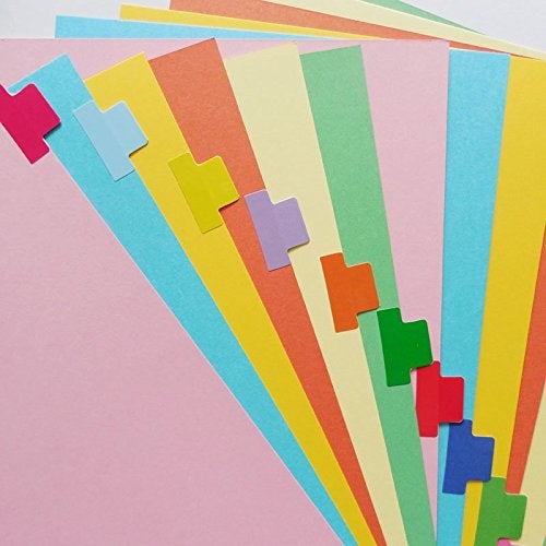 Chris.W A5 Size 6-Ring Paper Index Divider Category Page Tab Indexing Cards, Great Personal Planner/Notebook/Loose Leaf Binders/Reposrts Accessories, 1 Set of 12 Tabs - Image 2