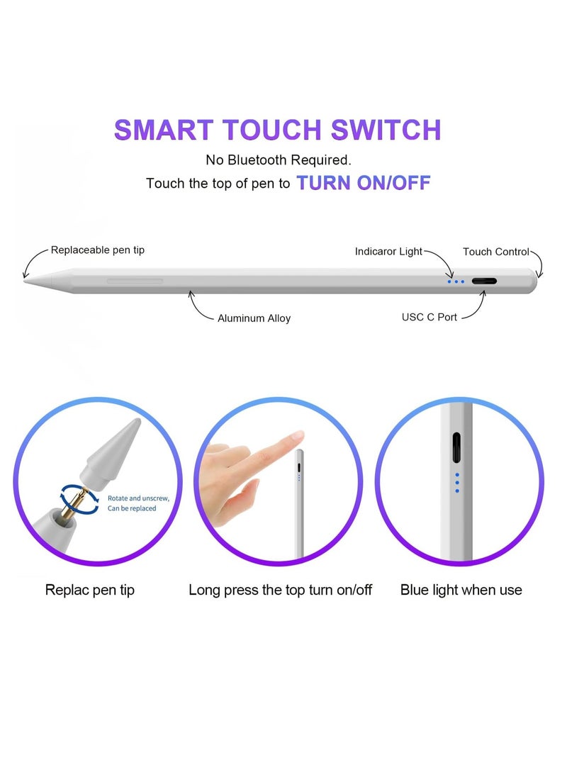 Generic - Fast Charging Stylus Pen for iPad 9th & 10th Generation – Palm Rejection, Tilt Sensitivity, Magnetic Attachment, Compatible with iPad 2018-2024 - Image 1