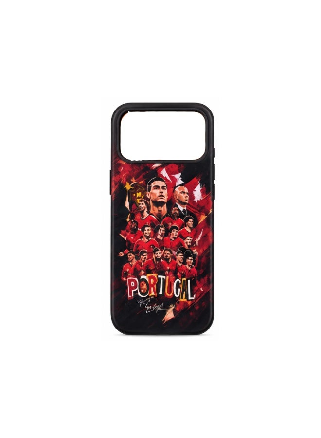 Lacoz Football Theme Portugal Team Printed Slim Fit Anti-Scratch Back Case with Precision Cut-Outs and Comfortable Grip Shockproof Protective Cover Compatible With iPhone 17 Pro Max - Image 3