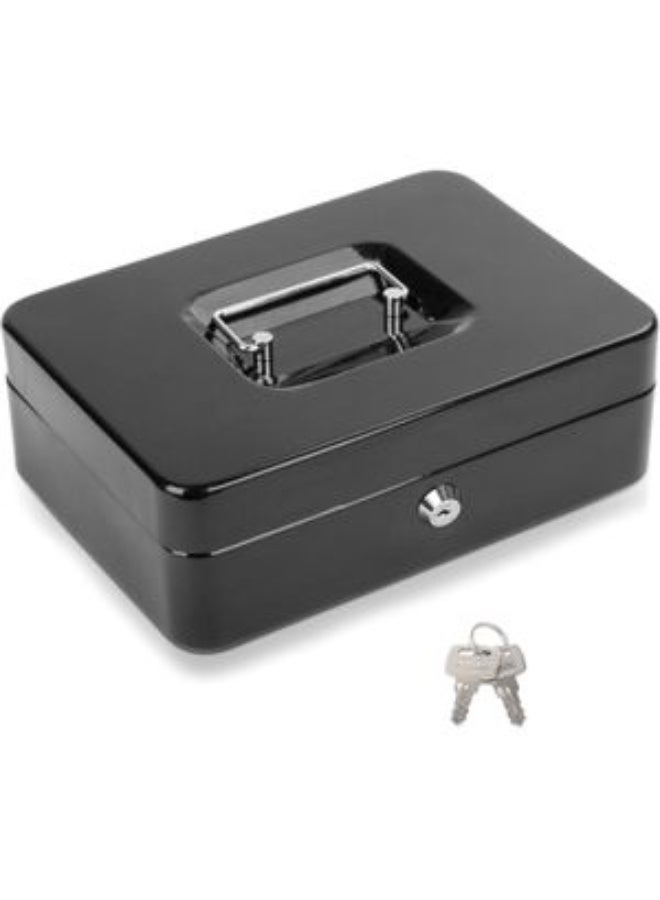 خزنة صندوق نقود كبير بقفل برقم سري، صندوق نقود مع درج للنقود قابلة للقفل، صندوق أمان متين بقفل ومفتاح، منظم لتوفير المال، 4 فتحات للأوراق النقدية و5 فتحات للعملات المعدنية، تصميم معلق، حجم كبير - Image 4