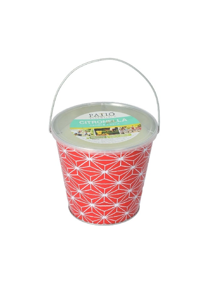 Patio Essentials Citronella Scented Bucket Candle White 18 oz 21092GEO2  - Image 1