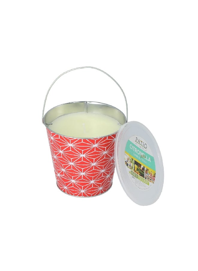 Patio Essentials Citronella Scented Bucket Candle White 18 oz 21092GEO2  - Image 2