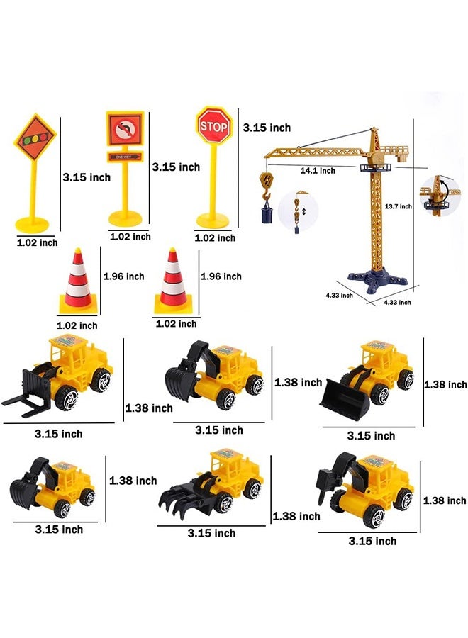 Quantum 12 PCS Construction Cake Topper Decorations, Excavator Cupcake Toppers Construction Birthday Party Supplies for Kids Boys - Image 2