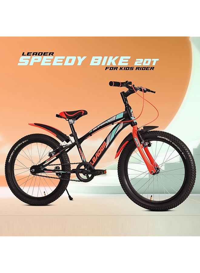 ليدر دراجة سبيدي بايك ٢٠ طن للأطفال من ٦ إلى ٩ سنوات (أسود/برتقالي) | مقاس الإطار ١٢ بوصة | دراجة للجنسين - Image 2
