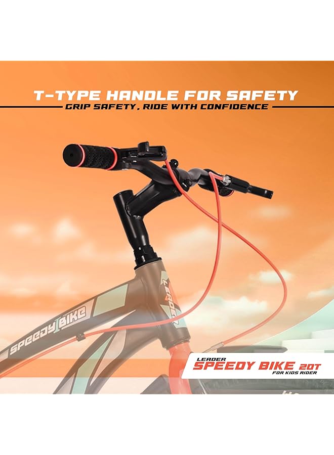 ليدر دراجة سبيدي بايك ٢٠ طن للأطفال من ٦ إلى ٩ سنوات (أسود/برتقالي) | مقاس الإطار ١٢ بوصة | دراجة للجنسين - Image 5