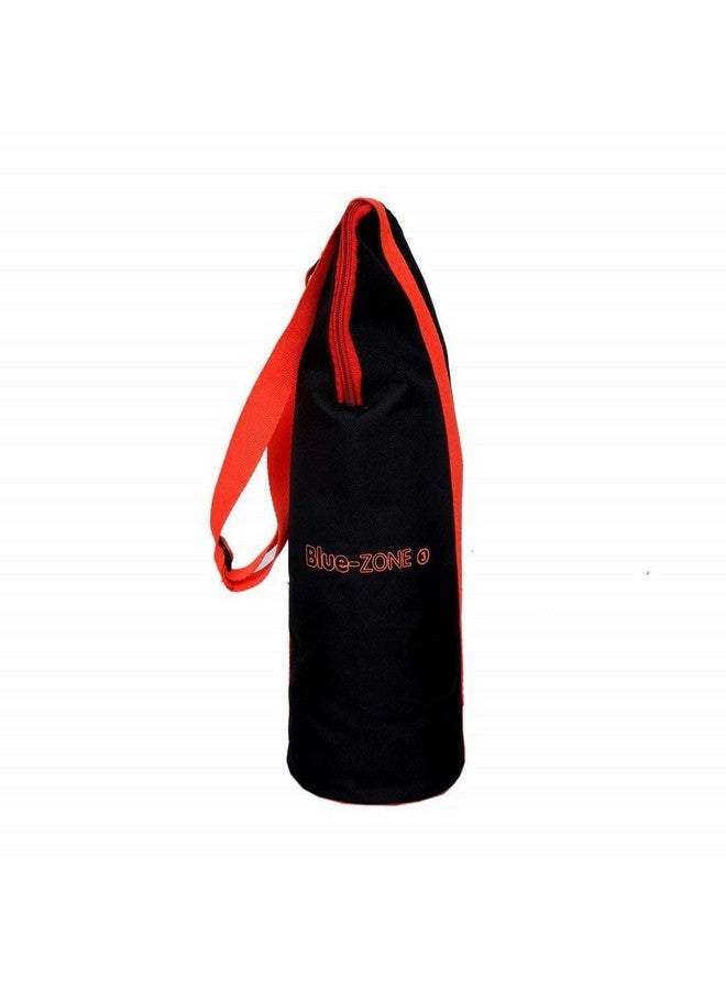 Kuber Industries Bottle Cover|Canvas Water Bottle Bag| Water Bottle Cover|Water Bottle Bag 1 LTR|Zipper Closure with Adjustable Strap|Black - Image 2