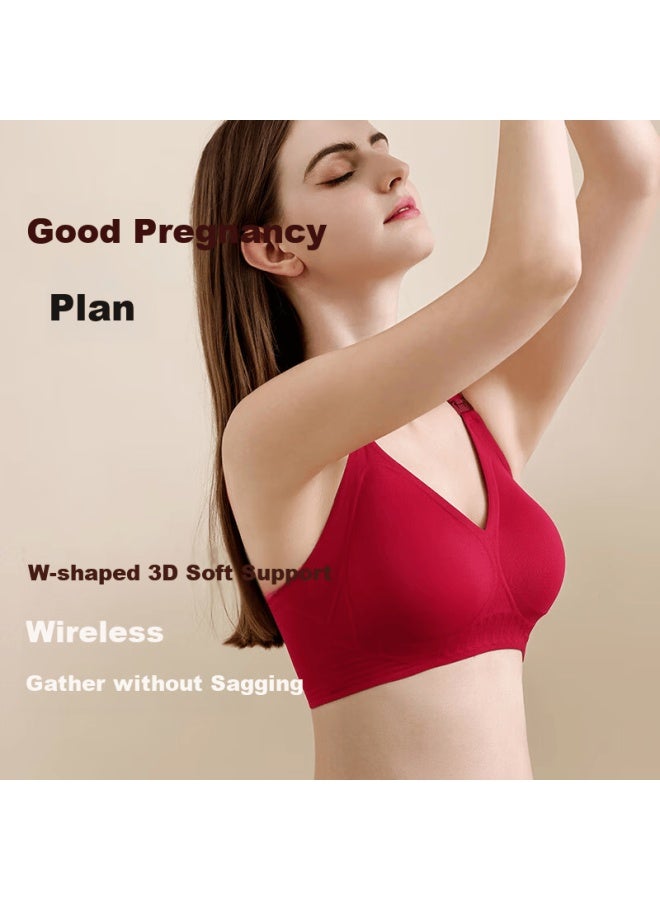 Goso Fixed Cup Maternity Nursing Bra, Push-up Postpartum Breastfeeding Bra Zj868, Moonlight White, S - Image 3