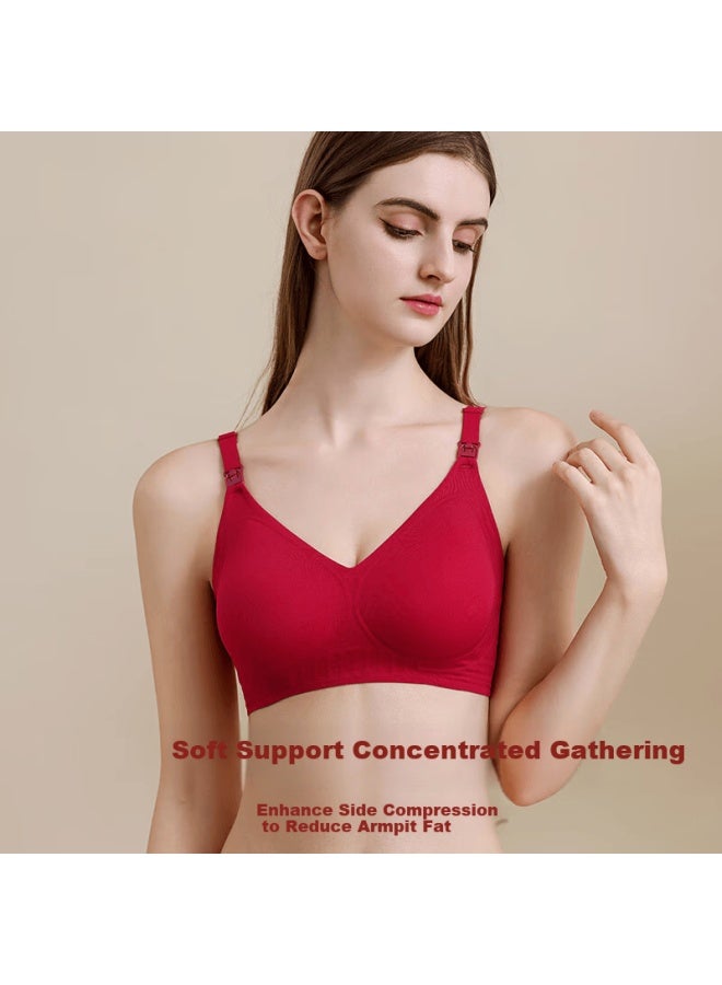 Goso Fixed Cup Maternity Nursing Bra, Push-up Postpartum Breastfeeding Bra Zj868, Moonlight White, S - Image 2