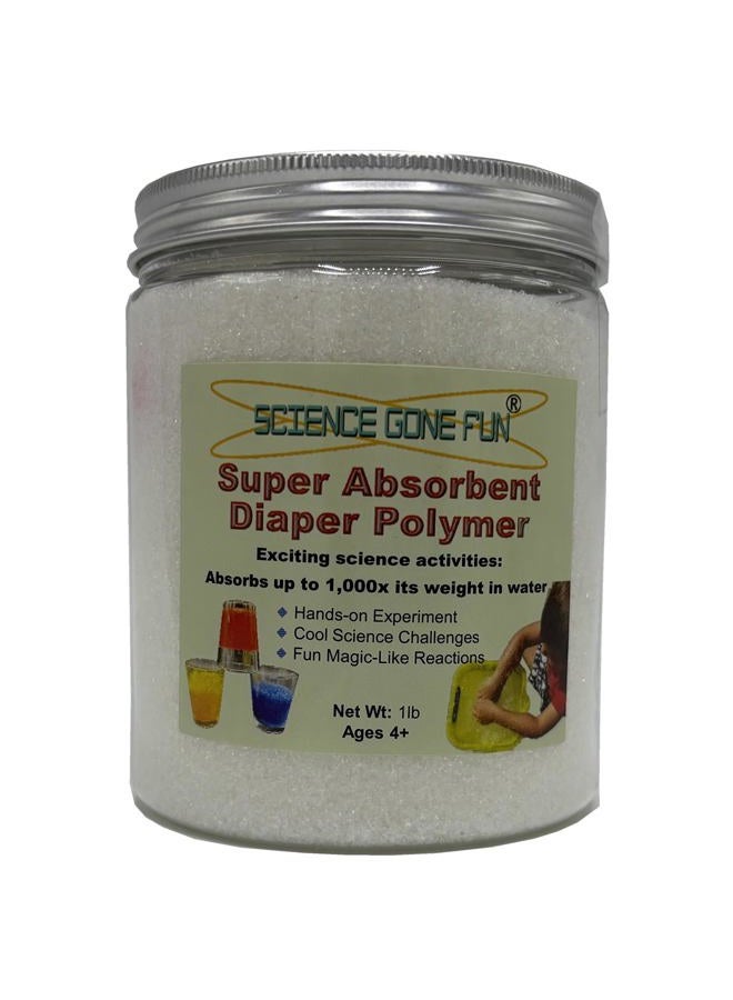 Science Gone Fun Educational Products - Superabsorbent Diaper Polymer 1 Lb Sodium Polyacrylate - Pound of the Superabsorbent Polymer Model: - Image 1