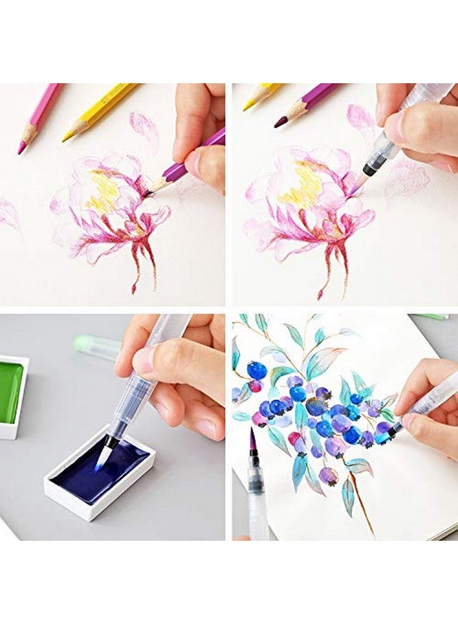 Lind Kitchen 3Pcs Water Coloring Brush Pens Portable Brush Pencil Soft Watercolor Brush Pen For Beginner Painting Drawing Art Supplies 122Mm Pointed Head - Image 4
