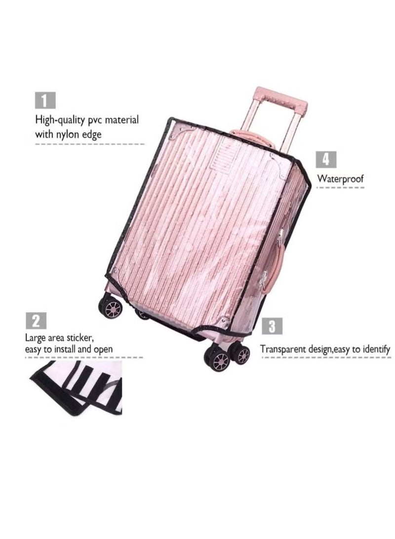 يا إلهي غطاء حقيبة حماية من البلاستيك الشفاف من كلوريد البولي فينيل ، غطاء واقي مقاوم للغبار مقاوم للماء لحقائب السفر ذات العجلات (24 بوصة) - Image 3