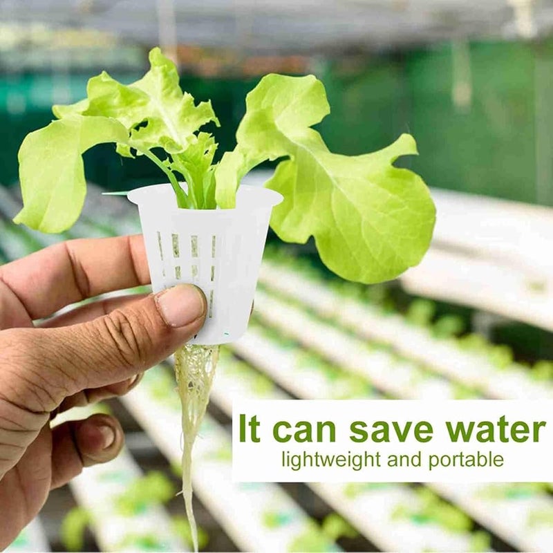 Hydroponic Basket 10 Piece Set White Plastic Grow Cups for Soilless Gardening - Image 3