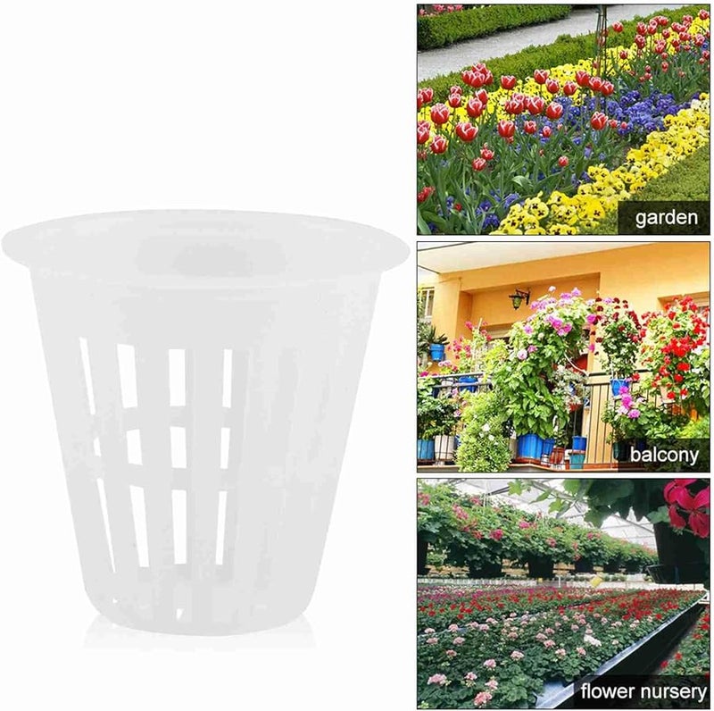 Hydroponic Basket 10 Piece Set White Plastic Grow Cups for Soilless Gardening - Image 5