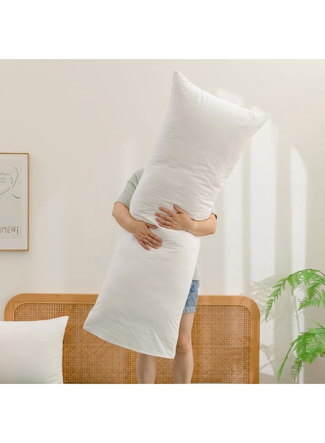 BESTOUCH 100% Washed Cotton Pillowcase for Hair and Skin Linen Feel Soft Comfortable Breathable 1 Pcs Pillow Case with Envelope Closure Solid Bright White Body 20x54 Inches - Image 5