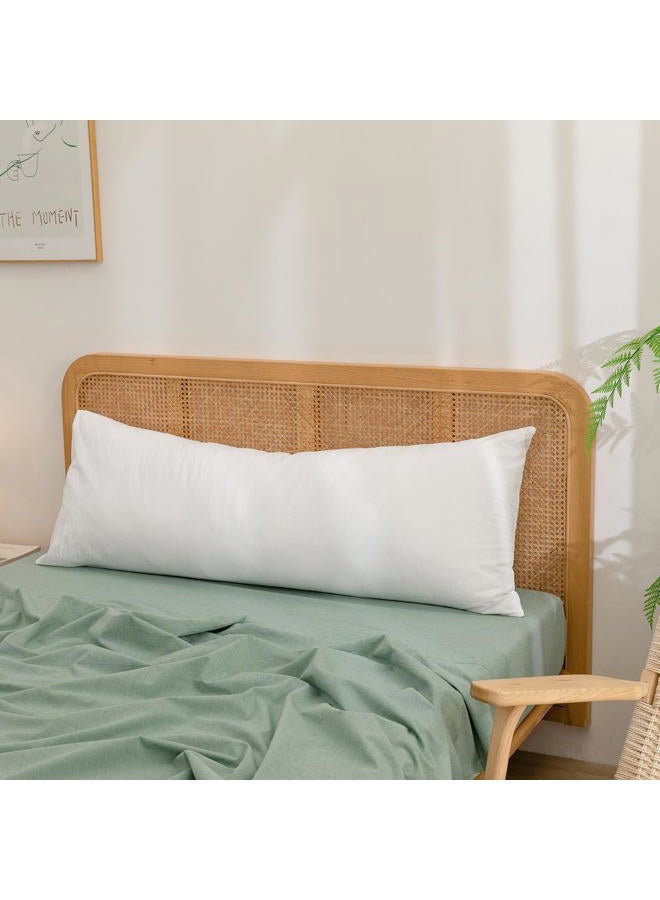 BESTOUCH 100% Washed Cotton Pillowcase for Hair and Skin Linen Feel Soft Comfortable Breathable 1 Pcs Pillow Case with Envelope Closure Solid Bright White Body 20x54 Inches - Image 3