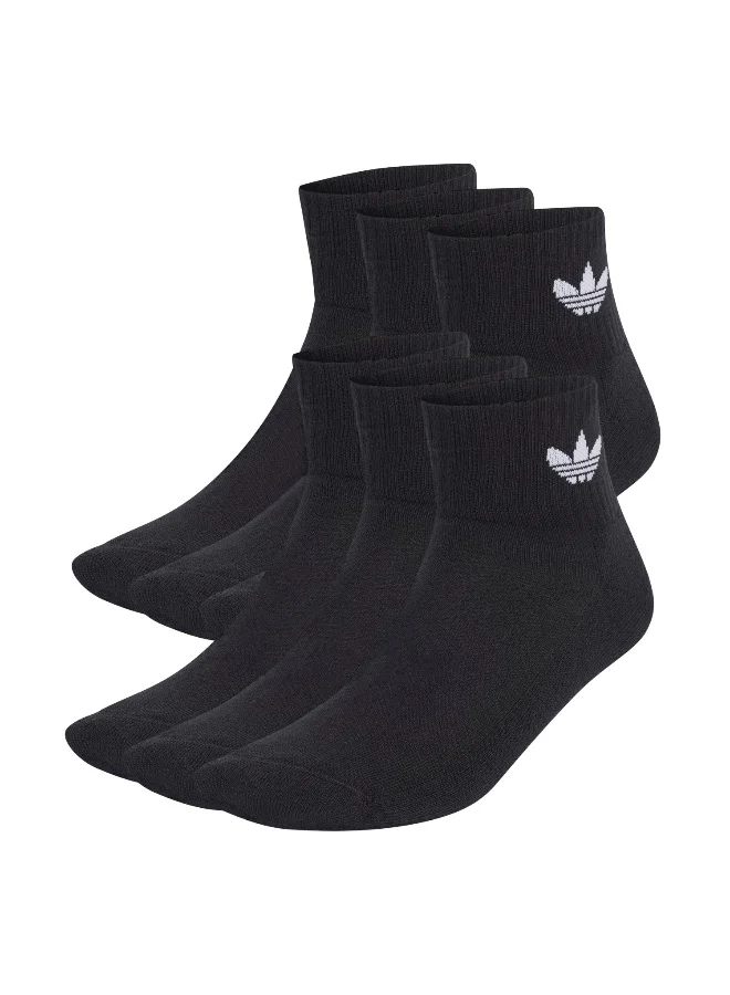adidas Adidas 1/4 SOCKS 6P Black CASUAL Socks FOR MEN & WOMEN 11 - 12.5