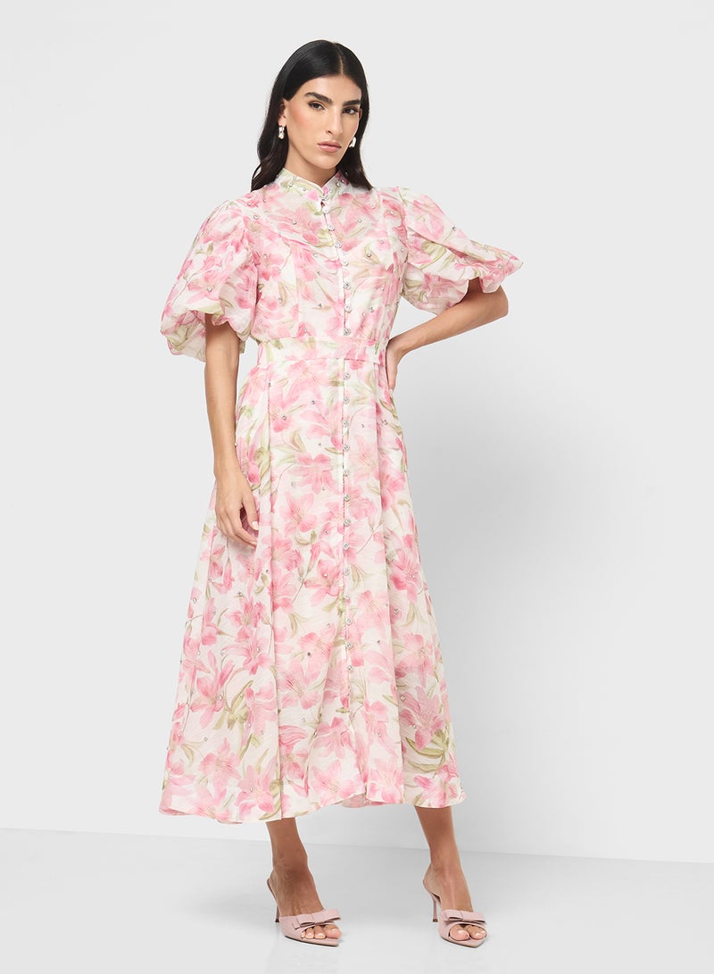 ايلا فستان بطبعة زهور - Image 1