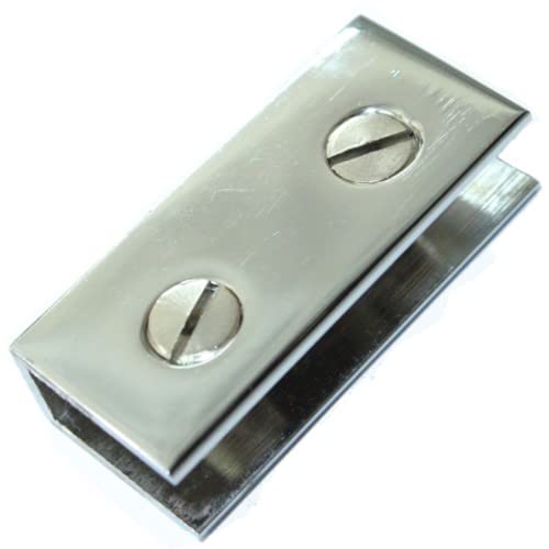 RiseOm U Bracket Glass Mount Bracket of Brass Polished Chrome Finish 8mm U Pack of 10 - Image 2
