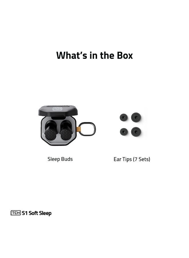 TCH S1 Soft Sleep Earbuds -45dB Noise Reduction, Ultra Soft, Anti-Noise Sleep Earbuds for Night Use Black - International Version - Image 3