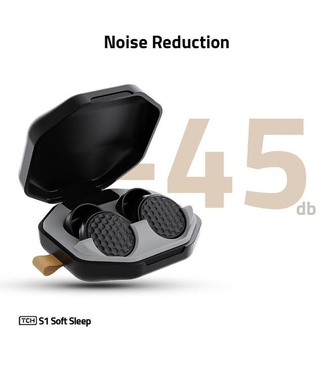 TCH S1 Soft Sleep Earbuds -45dB Noise Reduction, Ultra Soft, Anti-Noise Sleep Earbuds for Night Use Black - International Version - Image 2