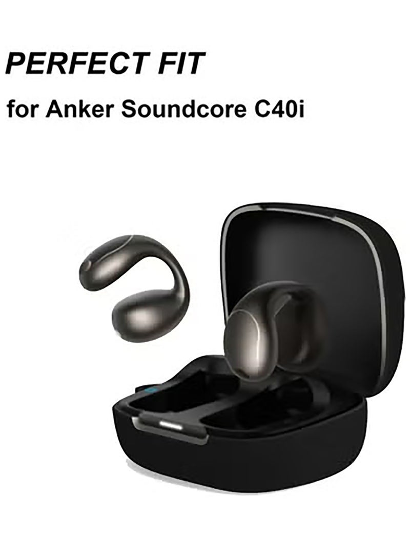 Silicone Case for Anker Soundcore C40i Case Cover with Keychain/Cleaner Kit (Black) - Image 2