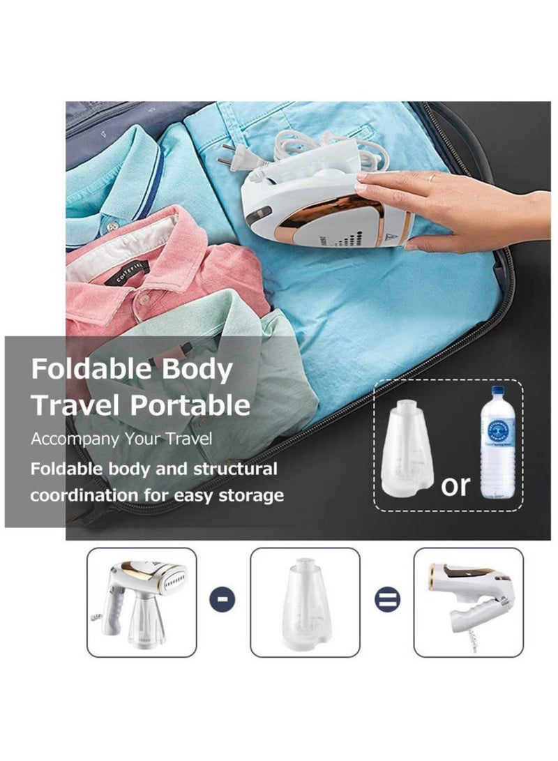 Garment Steamer Iron, Handheld Folding Household Mini Clothes Steam Iron, 1600W Wrinkle Remover Ironing Machine for Travel  - Image 2