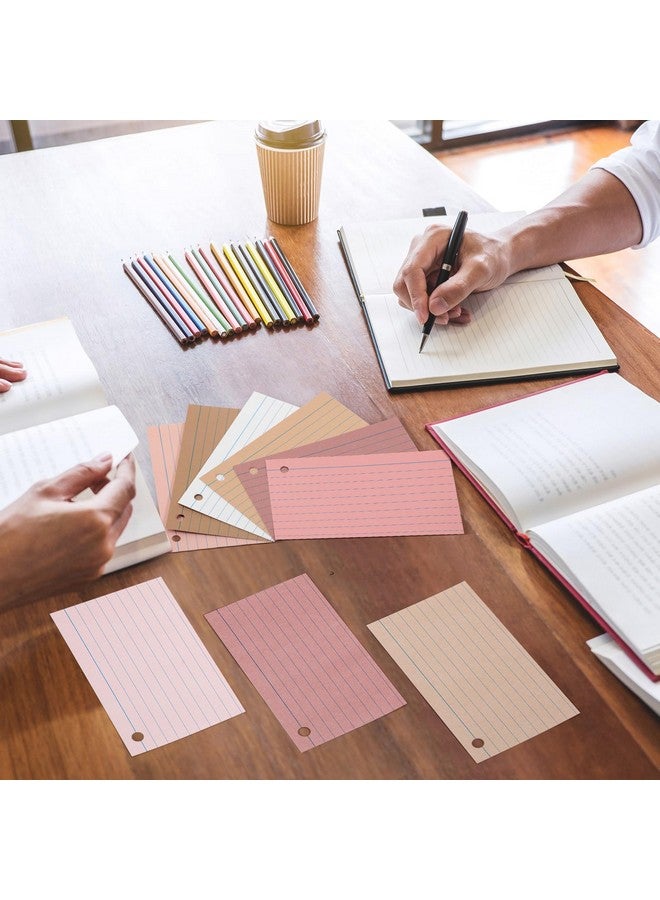 Leelosp 300 Pcs Colored Ruled Index Cards With 6 Rings Neon Color Study Flash Cards Single Hole Punched Lined Flashcards Studying Notecards One Side For School Supplies (Yellow Series 3 X 5 In)  - Image 5