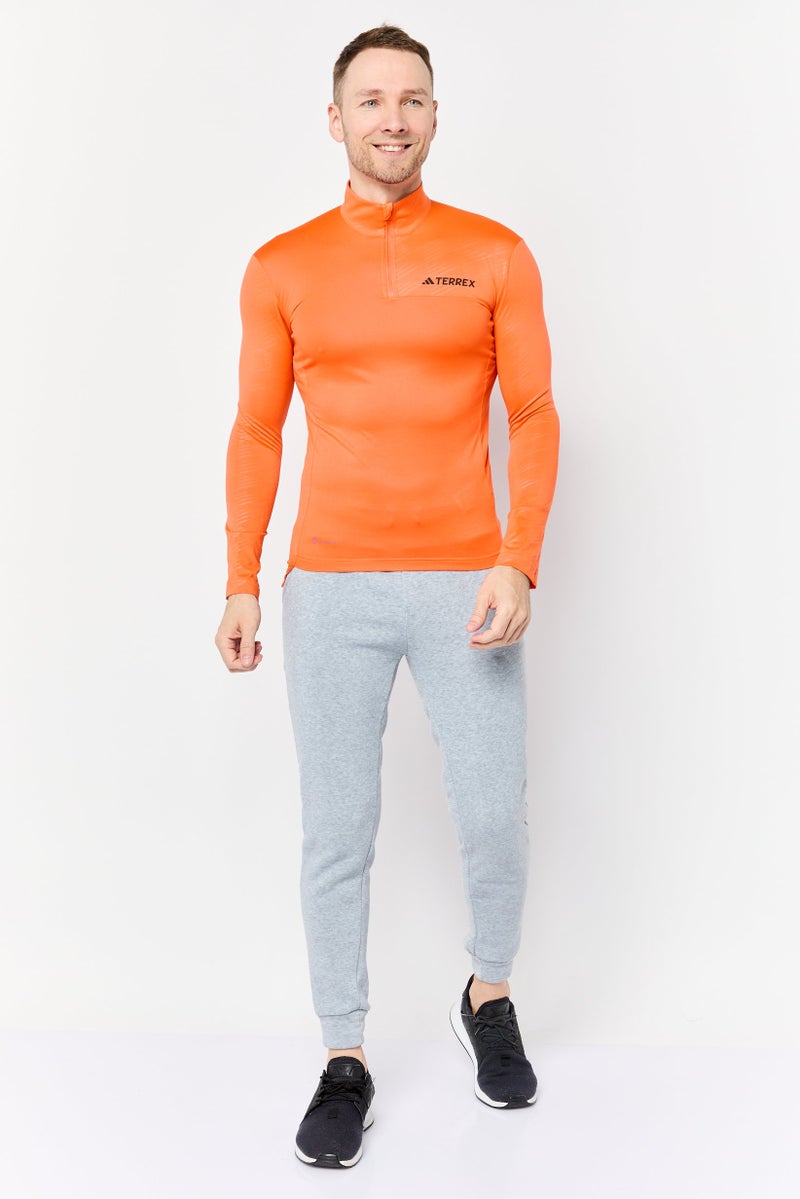 Adidas Men Sportswear Fit Long Sleeves Training Jersey, Orange  - Image 2