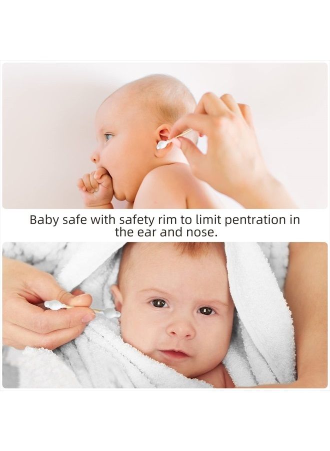 Isshah Baby Cotton Swabs - 108 Count - Bamboo Handle Cotton Tips, 100% Biodegradable, Gentle, Eco Friendly, Double Tips, Plastic Free Safety Baby Cotton Buds by Isshah - Image 5