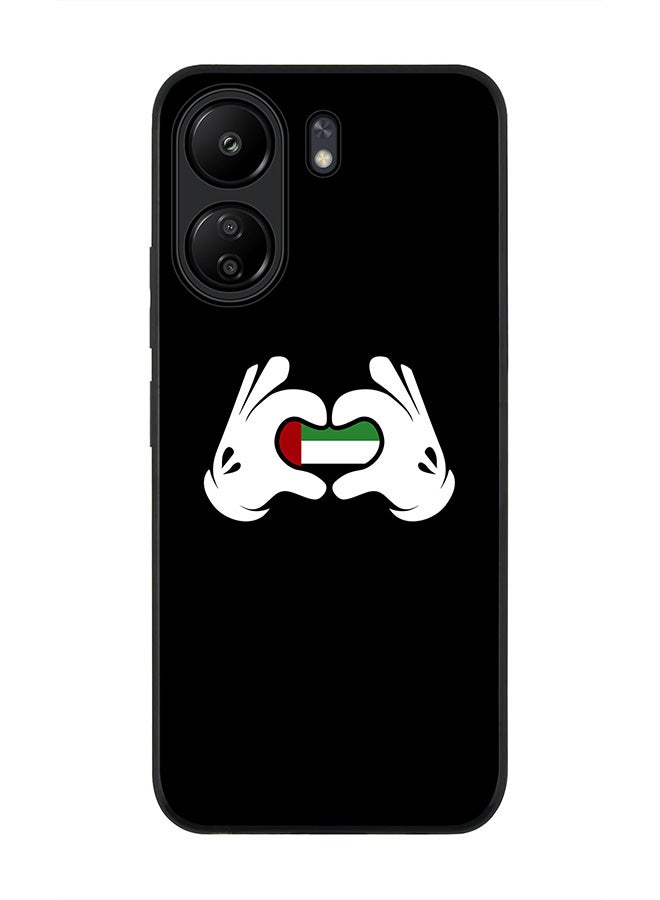 Stylizedd Rugged Black edge case for Xiaomi Poco C65, Slim fit Soft Case Flexible Rubber Edges Anti Drop TPU Gel Thin Cover- Emarati Love - Image 1