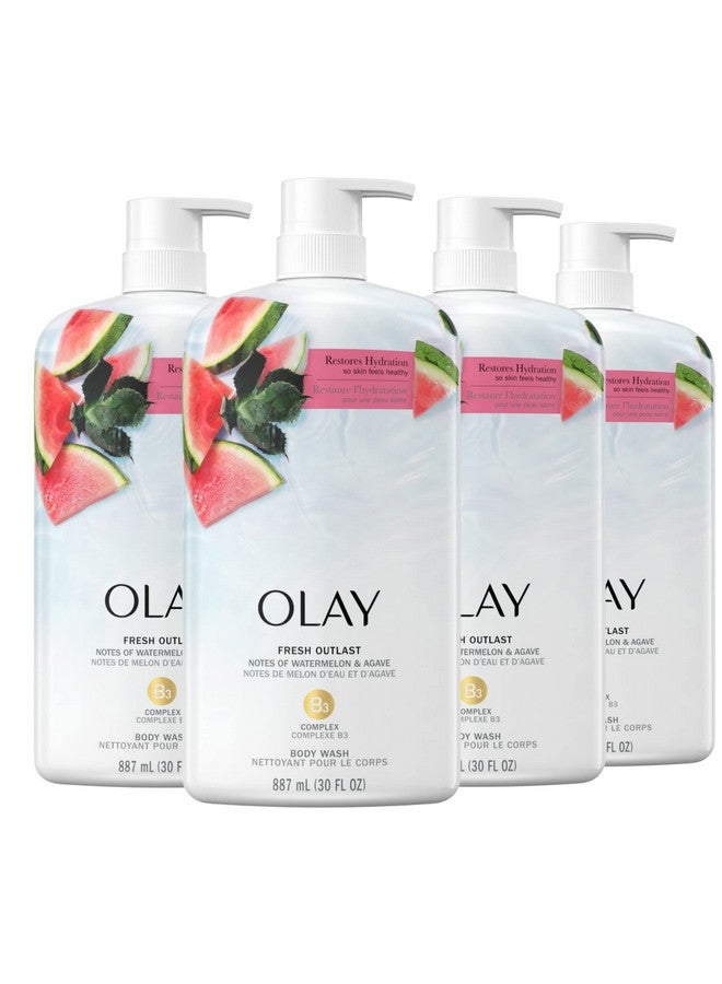 Olay Fresh Outlast Women'S Body Wash Watermelon & Agave 30 Fl Oz (Pack Of 4) - Image 1