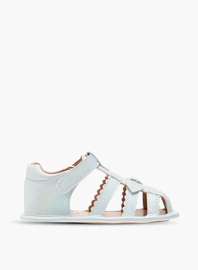 Barefeet Girls Textured Strap Sandals with Hook and Loop Closure