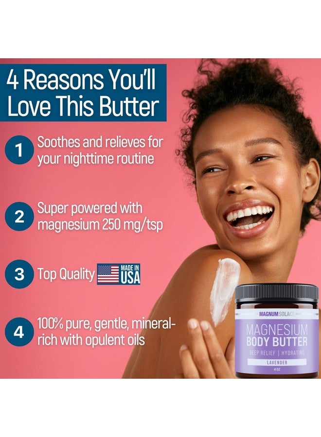 Magnum Solace Magnesium Body Butter - Nighttime Magnesium Cream - Lightly Scented (Lavender) - Image 2