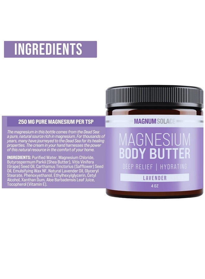 Magnum Solace Magnesium Body Butter - Nighttime Magnesium Cream - Lightly Scented (Lavender) - Image 3