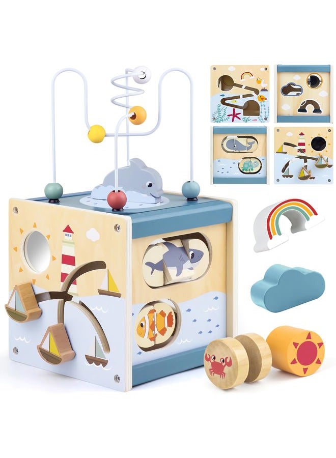 Airlab Motor Skills Cube Motor Skills Toy from 1 Year, Activity Cube Baby Montessori Wooden Toy for Children, Activity Centre Baby Toy Wood, Children's Toy Learning Toy Gift for Toddlers - Image 1