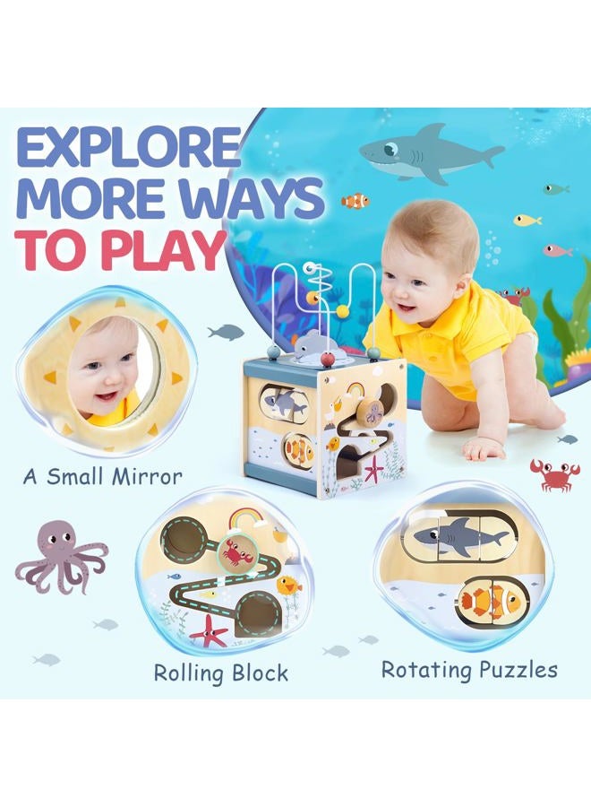 Airlab Motor Skills Cube Motor Skills Toy from 1 Year, Activity Cube Baby Montessori Wooden Toy for Children, Activity Centre Baby Toy Wood, Children's Toy Learning Toy Gift for Toddlers - Image 3