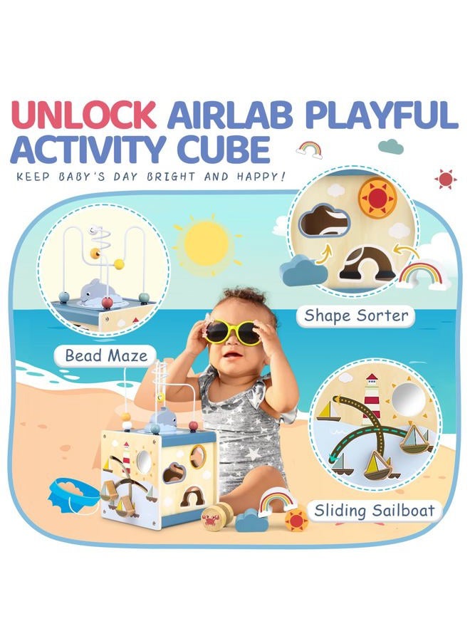 Airlab Motor Skills Cube Motor Skills Toy from 1 Year, Activity Cube Baby Montessori Wooden Toy for Children, Activity Centre Baby Toy Wood, Children's Toy Learning Toy Gift for Toddlers - Image 2