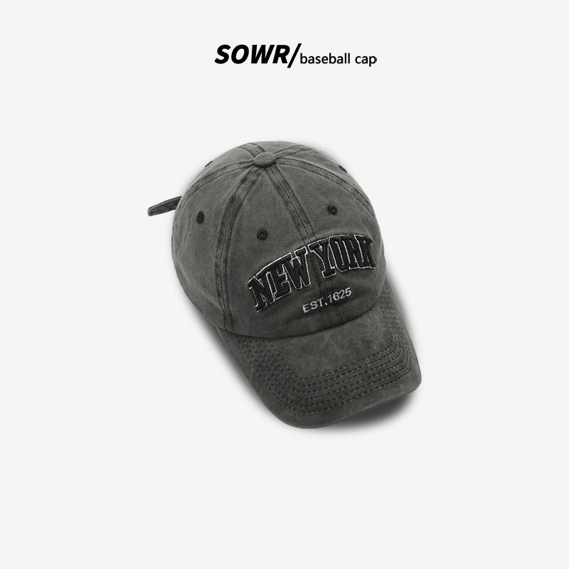 2025 Men'S Trendy Letter Embroidery Washed Distressed Peaked Cap Personalized Men'S And Women'S Denim Baseball Cap - Image 4