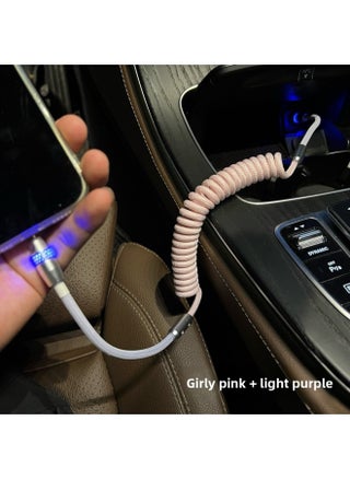Car RGB Gradient Luminous Fishing Net Braided Spring Wire For Iphone 15/16carplay Data Charging Line-Color:Usb Supports 6-14 Slow Charging For Iphone 12w-Model:Fishing Net Braided Line [girly Pink + Light Purple] Silver Bee Net Luminous Shell - pzsku/Z1AB6DB15043B8F0CC6E0Z/45/1745978462/d6363a0b-9e6d-418a-a8f6-819be1f5a38e