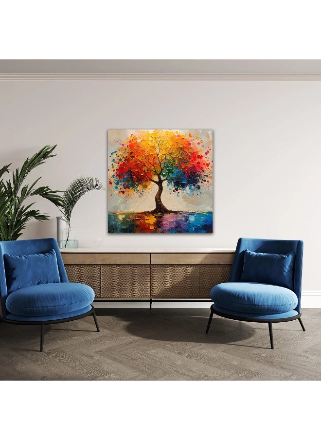 Walliv Rainbow Canopy Textured Canvas Painting For Home Decor 50x50 cm.  - Image 3