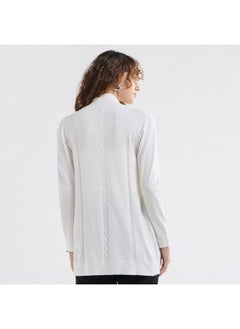 FAV Textured Open Front Cardigan with Long Sleeves  - Image 3