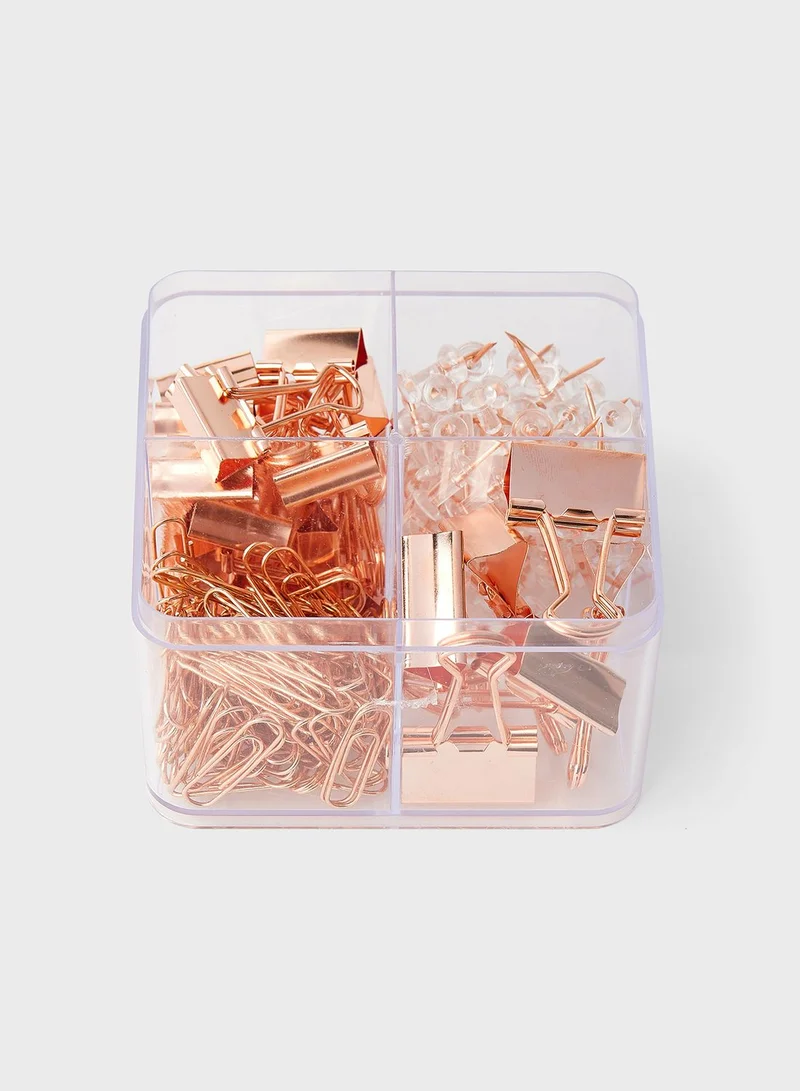 Prickly Pear Rose Gold 'Hooked' Paperclips, Pins & Clips Set