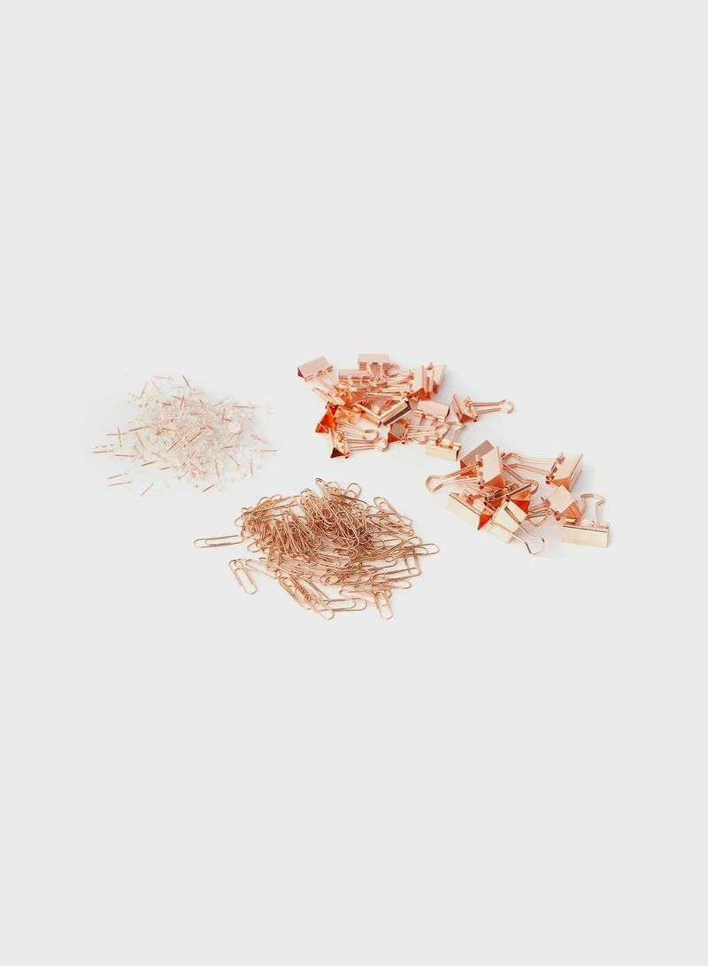 Prickly Pear Rose Gold 'Hooked' Paperclips, Pins & Clips Set
