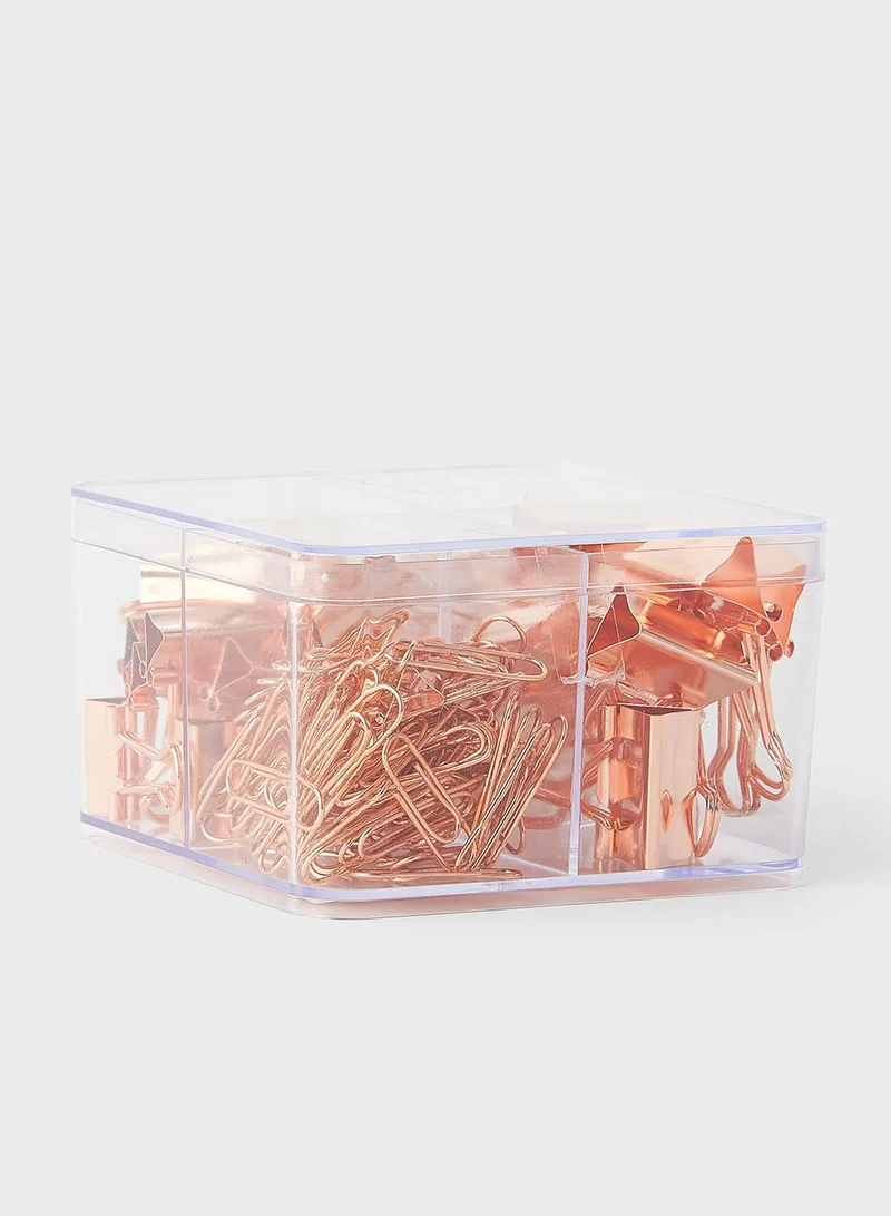 Prickly Pear Rose Gold 'Hooked' Paperclips, Pins & Clips Set